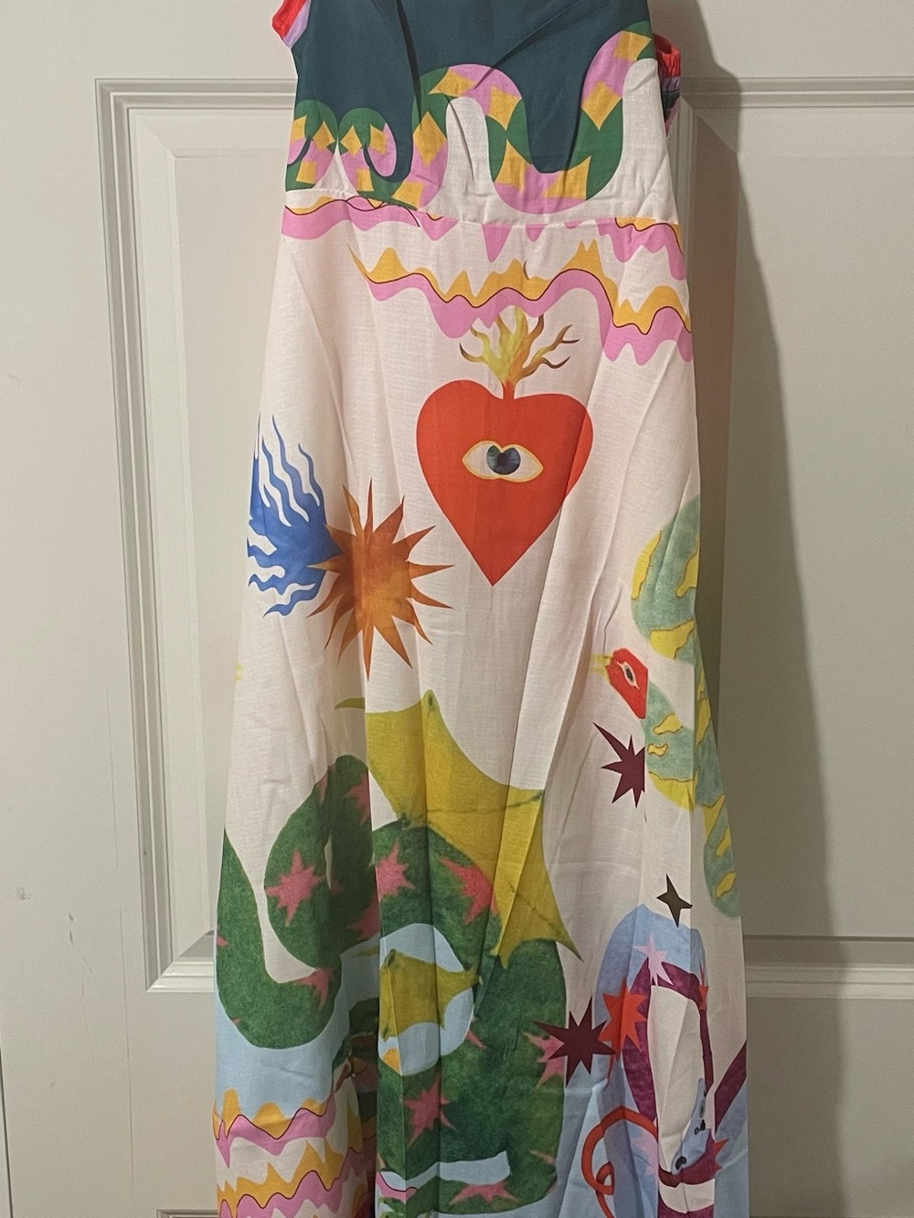 Colorful Psychedelic Heart Sunburst Maxi Dress